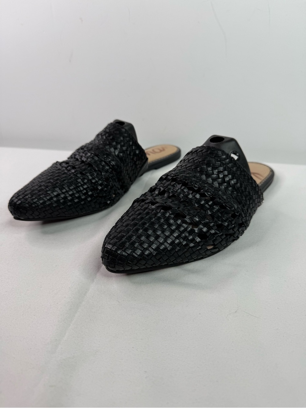 Sam Edelman Natalya Leather Woven Mules Black Size 10